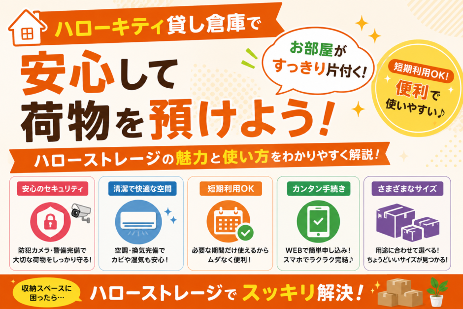 ハローキティ貸し倉庫で安心して荷物を預けよう！ハローストレージの魅力と使い方をわかりやすく解説の画像