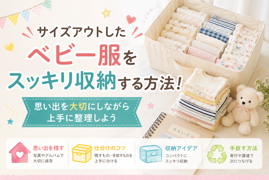 サイズアウトしたベビー服をスッキリ収納する方法！思い出を大切にしながら上手に整理しようの画像